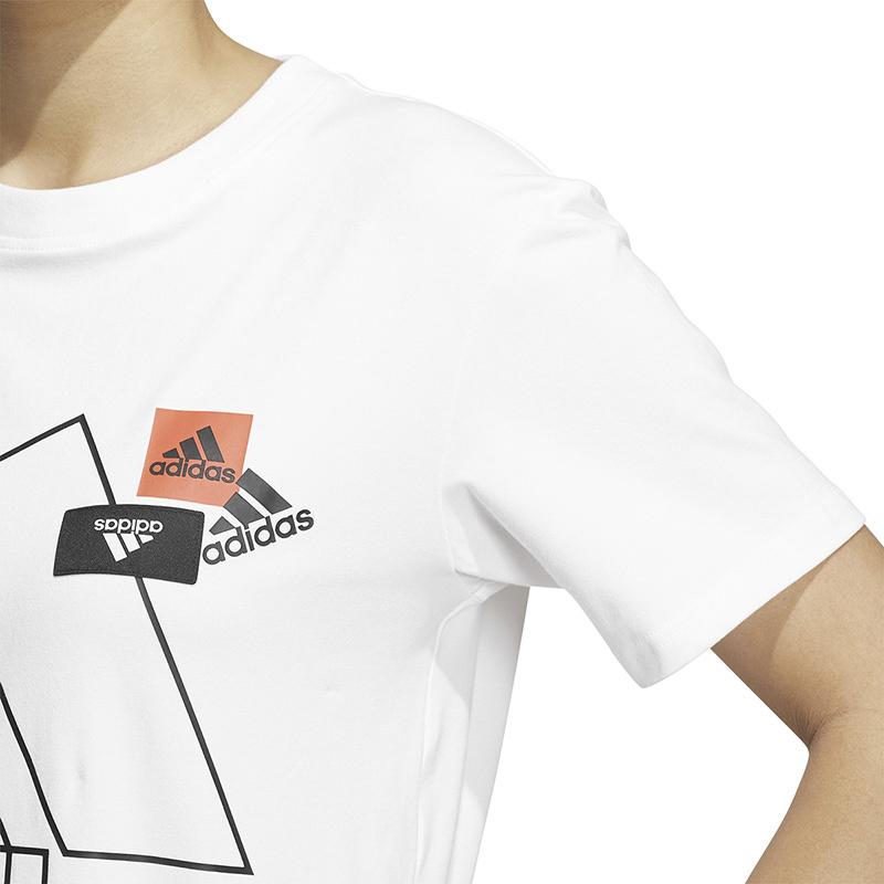 New Adidas Set in Sleeve T Shirt Women's White HM5287