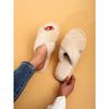 Girls fluffy cross slippers new fashion household autumn and winter warm cotton slippers women