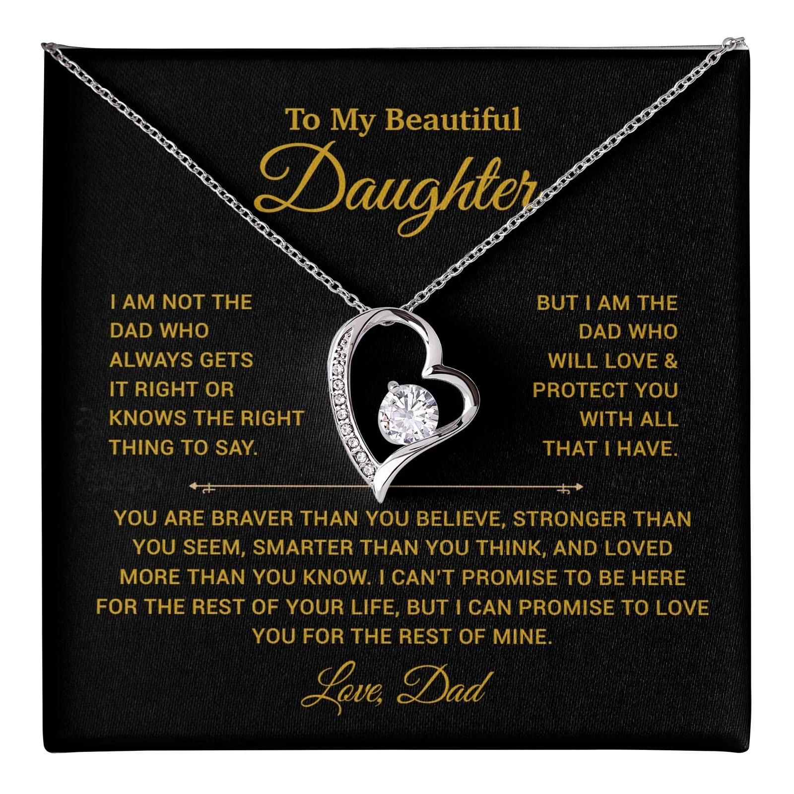 To My Daughter Necklace Gift for Daughter from Dad Father Daughter Necklace S