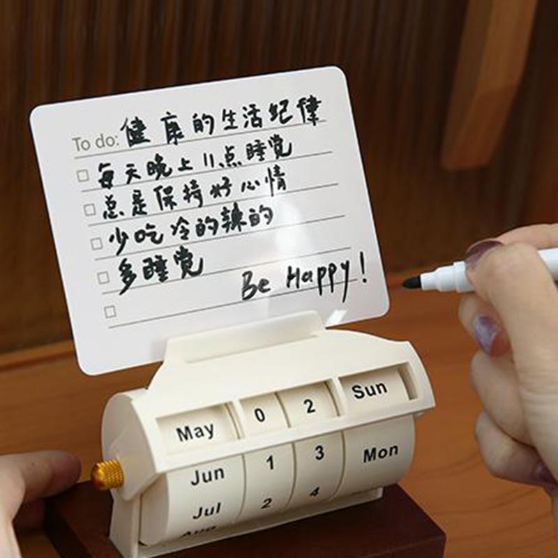 Rotating Perpetual Calendar Desktop Ornaments Countdown Reminder Card 2025 Calendar Mini Rotating Desk Calendar Annual Calendar