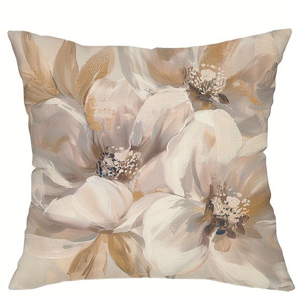 Modern fashion oil painting floral pattern printing pillowcase living room sofa cushion cover home bedroom room decoration