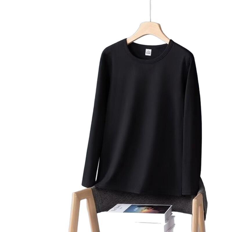 Men's Double-Sided Velvet Crew Neck Long Sleeve Warm Undershirt