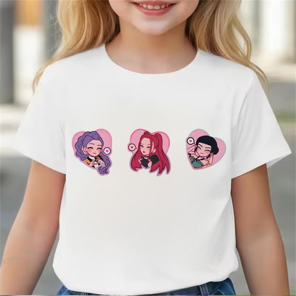 

Summer Hot Children Clothes Girl Boy KPop Demon Hunters Movie Print T Shirts Print Kids T-shirt Tops 140