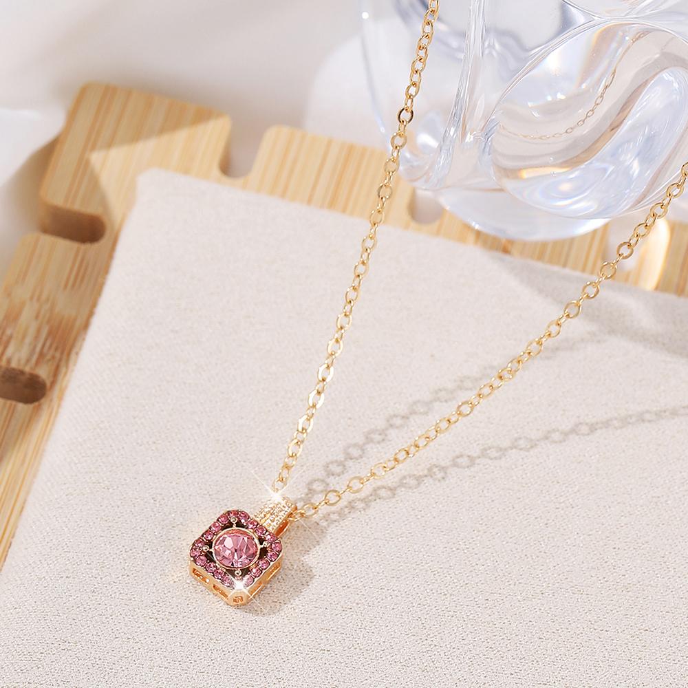 1PC Luxury Cube Jewelry Set, Women's Elegant Necklace, Earrings & Ring Set, Perfect Gift for Valentine's Day, Christmas Gift, Bi