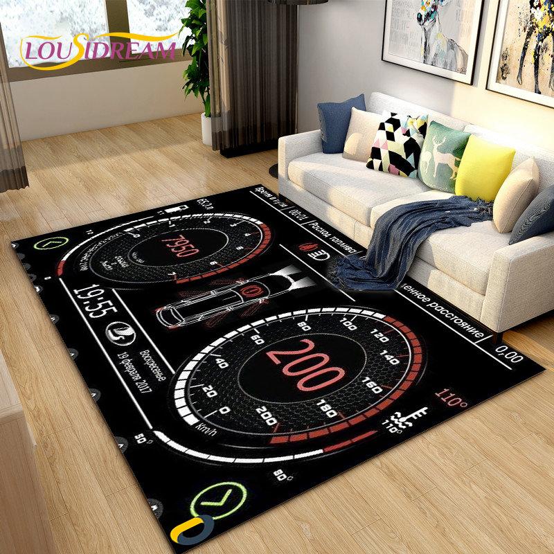 3D Car Racing Dashboard Area Rug,Carpet Rug for Living Room Bedroom Sofa Kitchen Doormat Decoration,Kids Play Non-slip Floor Mat