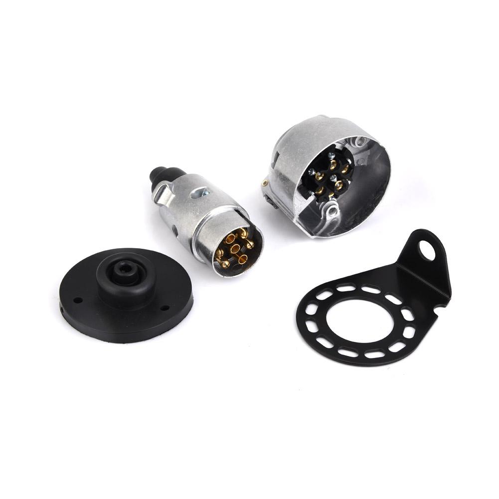 12V 7Pin Trailer Plug Socket Connector Adapter Bracket for Trailer Caravan Towing Towbar