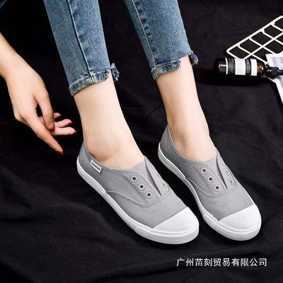 Canvas Shoes Spring Flat One-pedal Lazy Shoes Board Shoes Tide