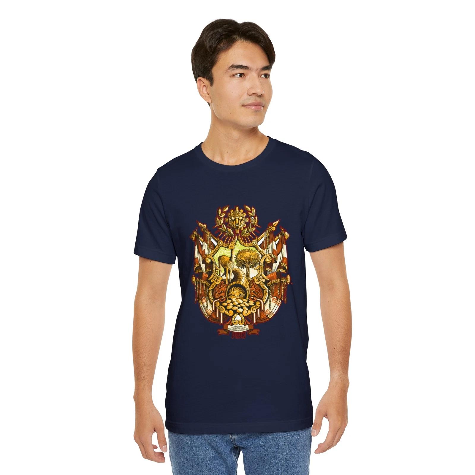 PERUVIAN ESCUDO PERUANO COAT OF ARMS TRENDY T SHIRT Unisex Jersey T-Shirt 3XL
