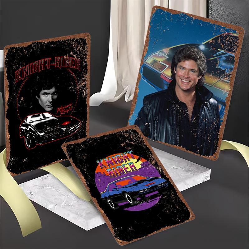 Knight Rider Print Tinplate Posters Customizable Wall Art Retro Vintage Metal Tin Signs for Desk Decor Home Decorations House