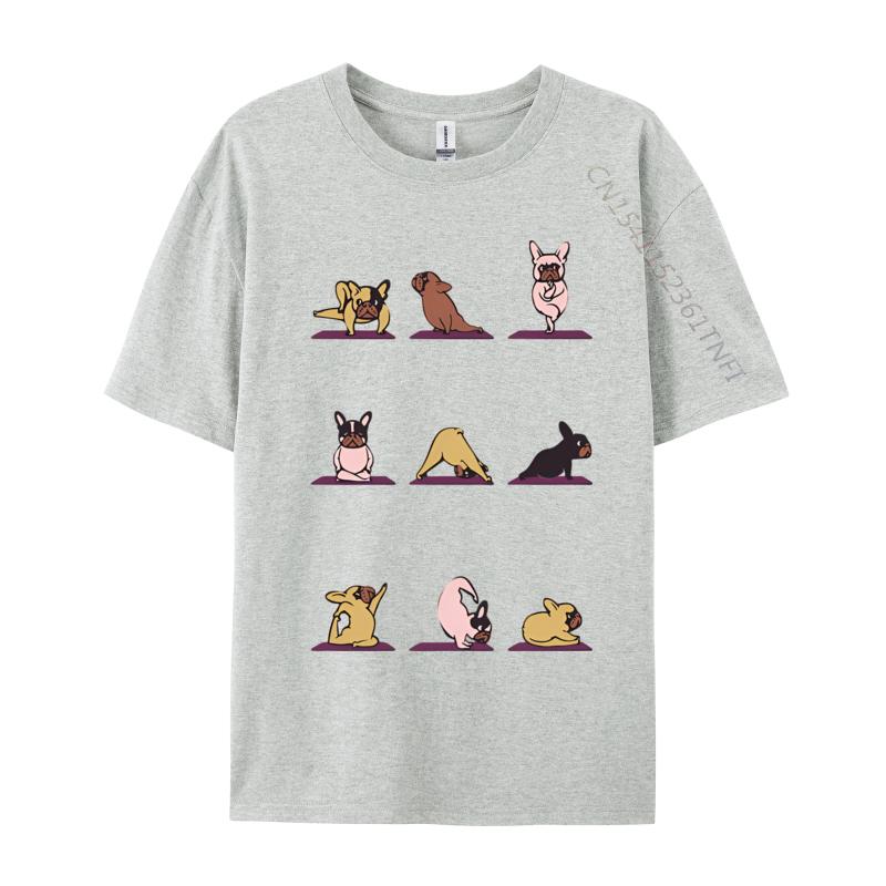 Frenchie Yoga Tshirt Vintage Hip Hop Tops Shirts for Boys Cotton Top Tshirts On Sale Black Shirt Men Graphic Tees