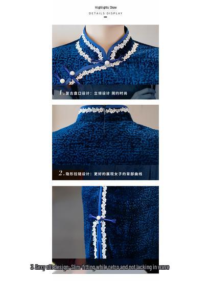 2025 Linxiangman Velvet Cheongsam: Retro Shanghai-Inspired Sleeveless Long Dress