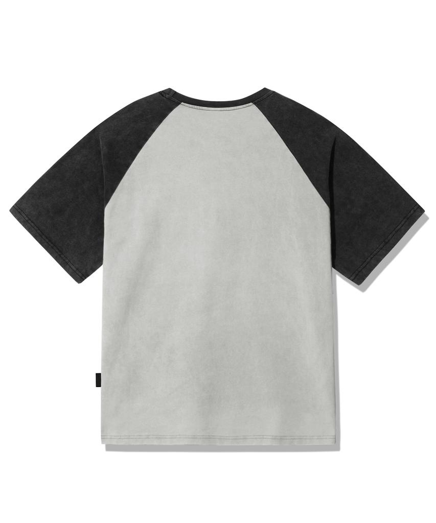 TRILLION Skateboard Pigment Graphic Raglan Short Sleeve_Charcoal