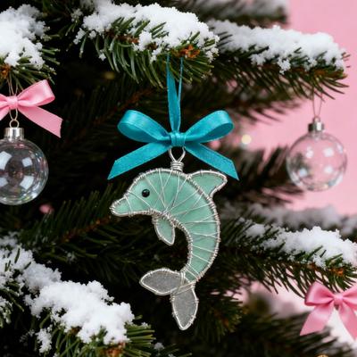 Kystjulepynt Havtema Sjøglasspynt Akryl Sjøhest Delfin Skilpadde Nautisk Juletrepynt til Hjemmefestdekorasjon