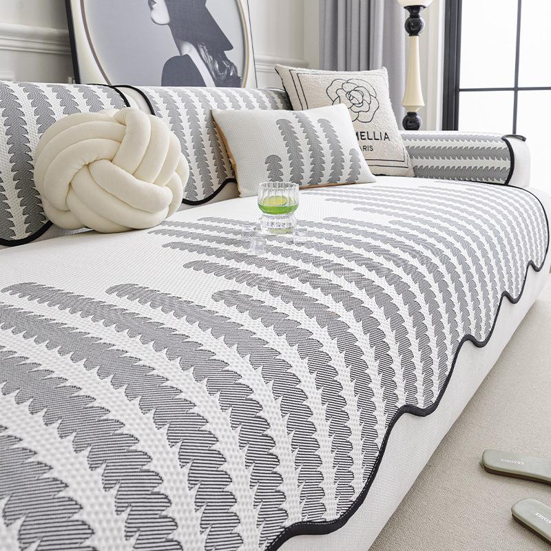 

2025new Comfortable Light Luxury Non-slip One-piece Sofa Cover Small Fresh Special-shaped Cool Bean Sofa Cushion in The Summer 45X45cm pillowcase чёрный