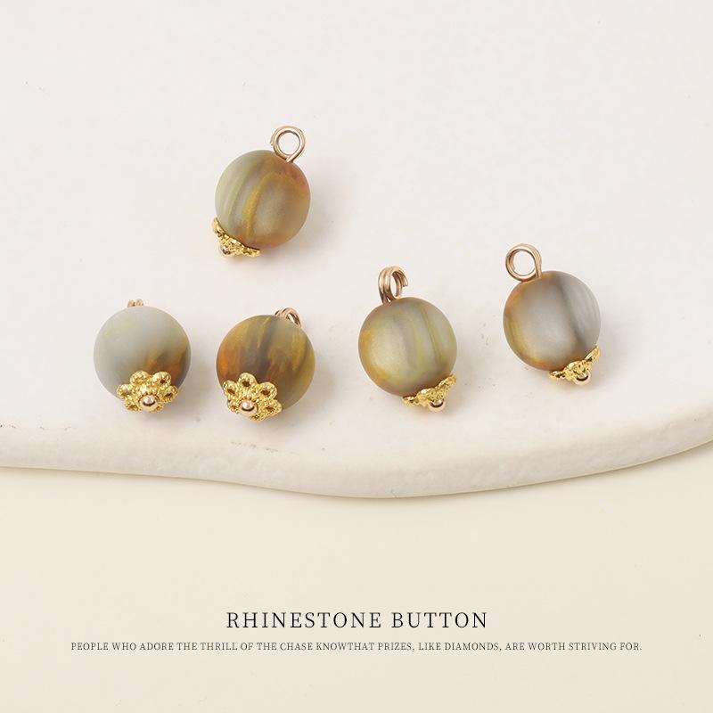 5pcs Flower Tray Gradually Change Color Buttons Chinese Style Tang Style Cheongsam Hanfu Button Shirt Cardigan Sweater Round Bead Buttons