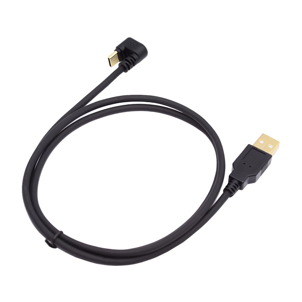 cablecc 480Mbps USB Power Data Male to to Back Angle 2.0 Type-A Cable, Male, USB-C USB-C, U-Shaped,