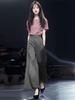 Chic Women's Summer Two-Piece Set: Stylish Short Sleeve Top & High Waist Wide Leg Pants