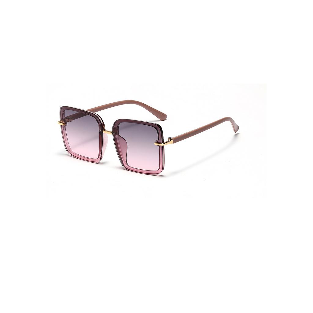 Large Frame Glasses, Square Semi-Metal Round Face, Thin Plain Sunglasses, Women'S Trendy Sunglasses, Men'S