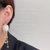 Summer~ Flower Pearl Long Fringed, Needle Plated 14K Handmade Earrings 's Earrings