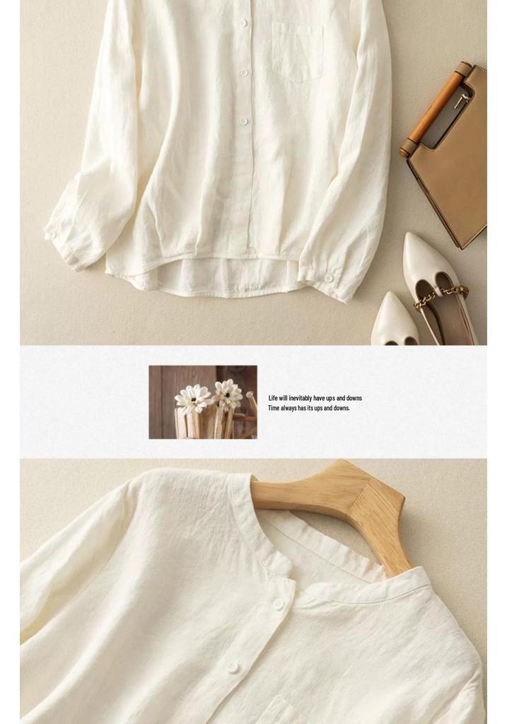 Women’s High-End Artistic Retro Cotton and Linen Loose Top – New Spring 2026 Collection