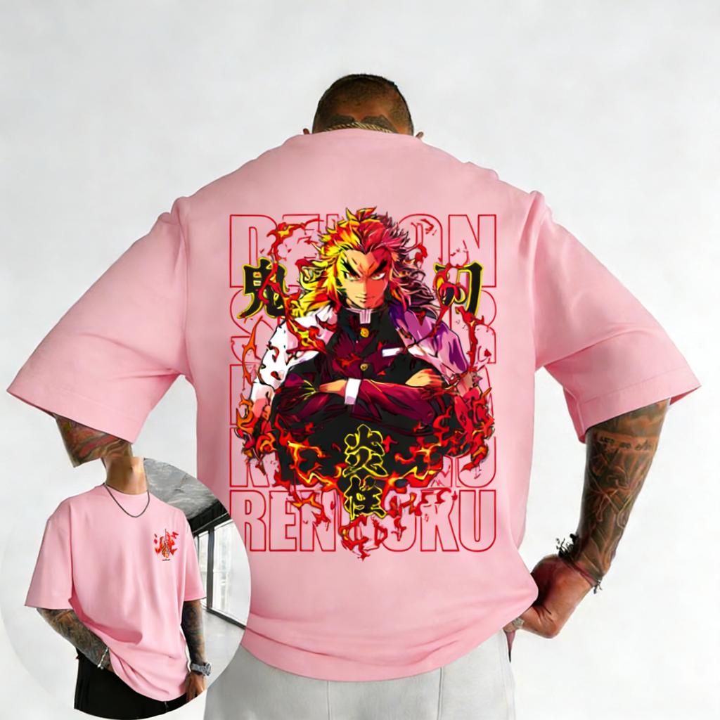 Demon Slayer Anime Purgatory Apricot Shoulang SpringSummer New Mens Casual Fashion Hip Hop Y2K Unisex Tshirt