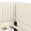Corner Bed Frame Cream 80 X 200 Cm Velvet