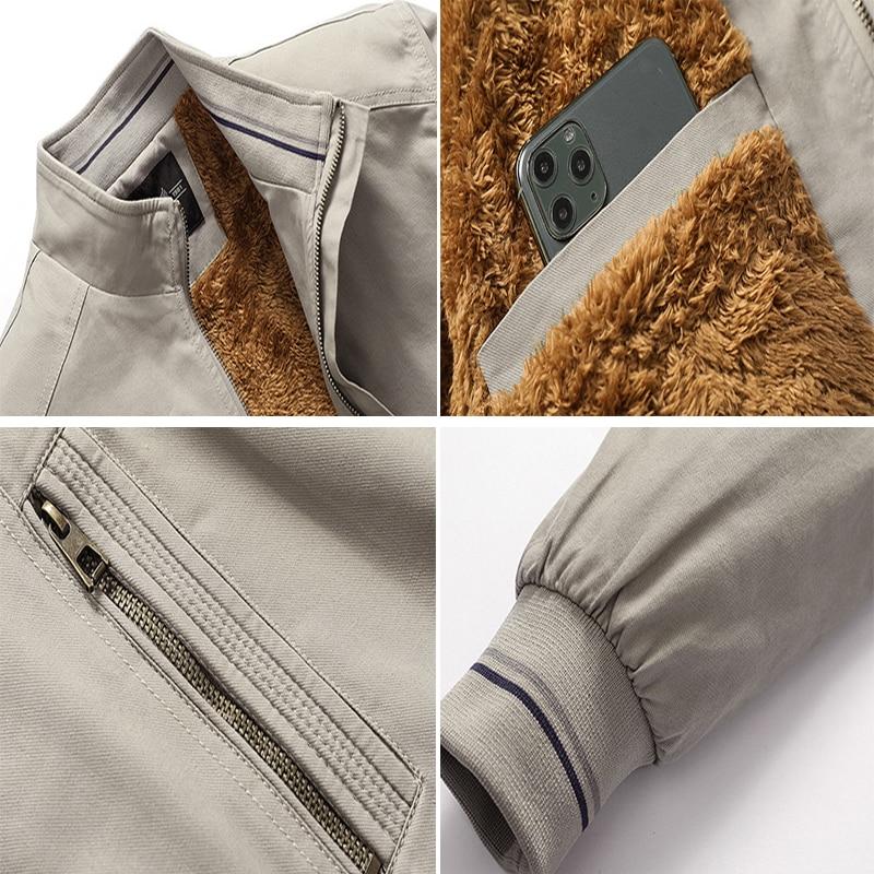 Fleece Bundy Pánské Pilot Bomber Bunda Teplá Pánská Móda Baseball Hip Hop Kabáty Slim Fit Termo kabáty Pánské Oblečení