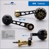 HEIGHTEN Adjustable Reel Handle with Knob for Shimano and Daiwa Spinning Chrysant Series 65-70mm 35/38mm Reels, (Black & Gold) (761)