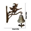 Halloween Witch Doorbell Metal Retro Hanging Bell Wall Mounted Porch Entry Alert for Garden Home Office Halloween Decorations