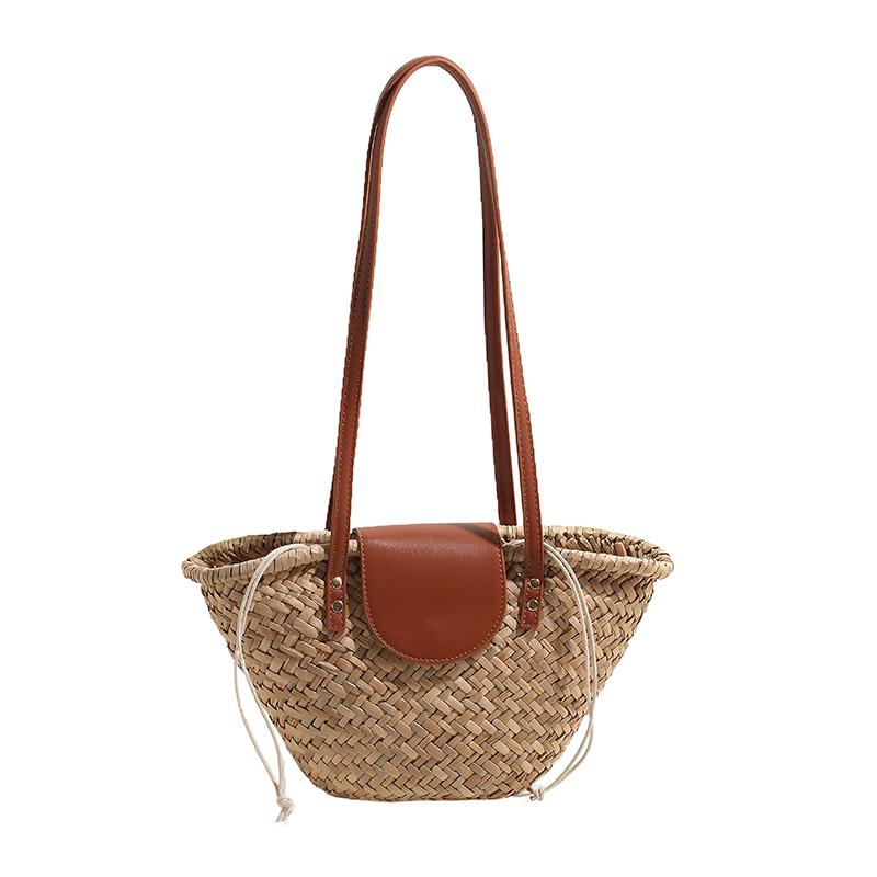 Kleine Stroh-Umhängetaschen mit Banddesign für Damen 2026 Mode Sommer-Umhängetaschen Damen Reise-Handtaschen Damen Gewebte Strandtasche