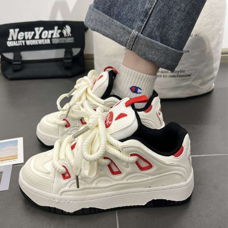 Guochao Niche High-end Little White Shoes Female Chic Street Student Couple Ins Versatile Casual Sports Bread Shoes