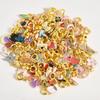 10/20/30/50pcs Cute Animal Flower Plant Charm With Hoop DIY Pendants For Jewelry Making Bracelets Anklets Enamel Charms Material