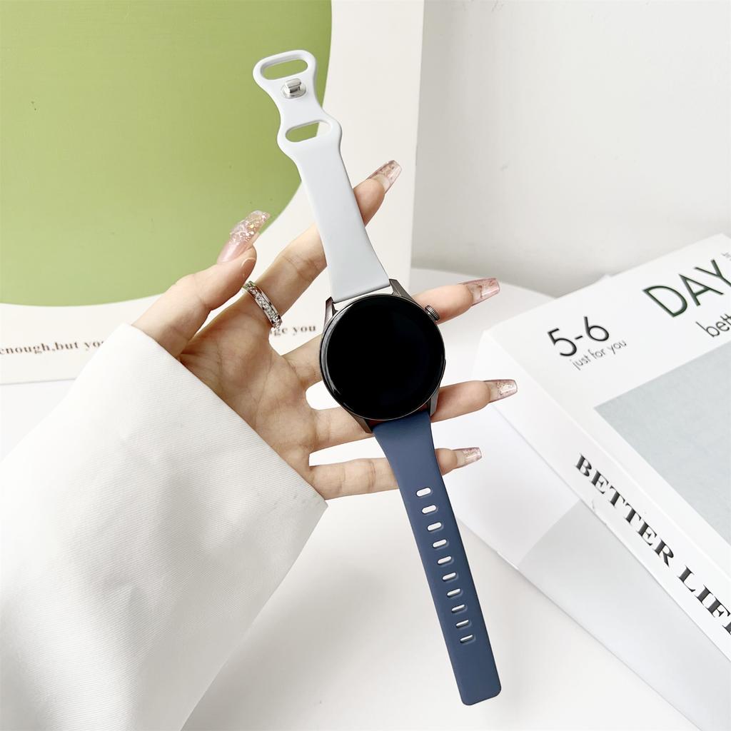 20 22mm Watch Strap for Samsung Galaxy Watch 6/5/4 40 44/Watch 5 Pro 45/Watch 6/4 Classic 43 47mm Soft Slim Silicone Band Correa