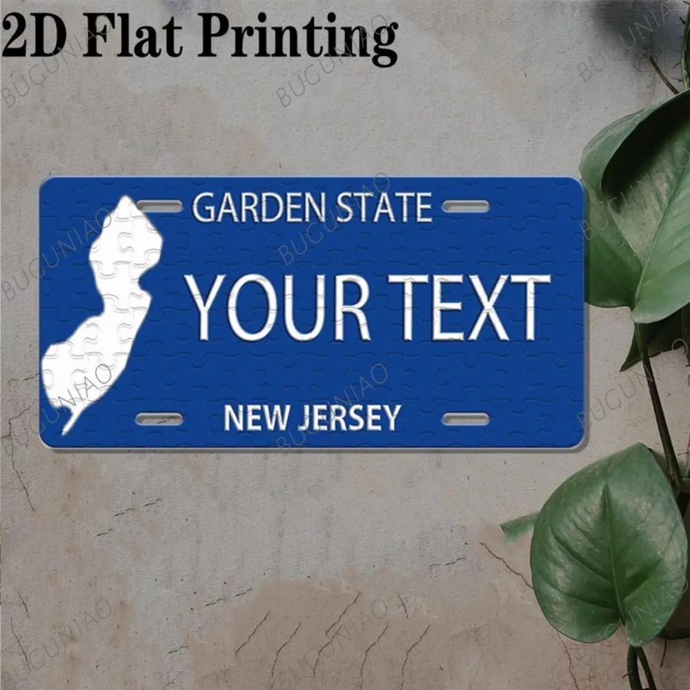Retro 2D Custom New Jersey Metal Sign – Personalized Text, Home, Garage, Bar, Cafe Indoor/Outdoor Wall Art