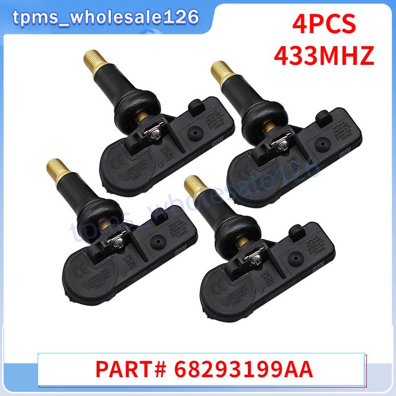 4PCS/Lot Car Tire Pressure Monitor System Sensor 68293199AA For 2018 2019 2020 2021 2022 Ram 1500 TPMS 433MHZ