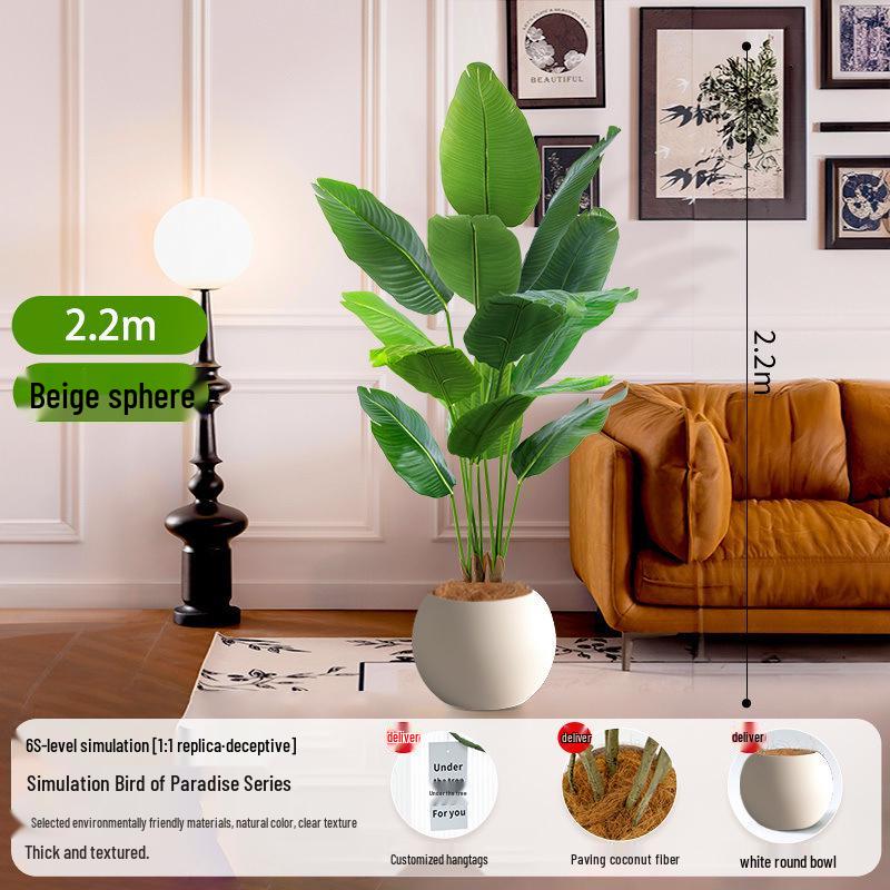 Large Artificial Traveler's Palm and Bird of Paradise Potted Tree for Indoor Decoration