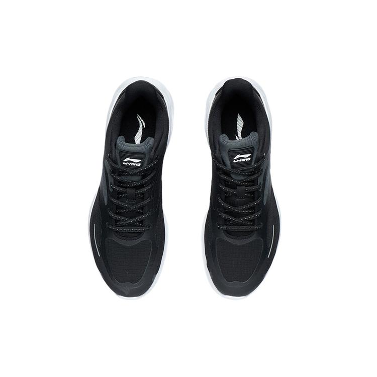 Li Ning Textile, TPU Low Top Casual Running Shoes Men's Black White ARSR045-1