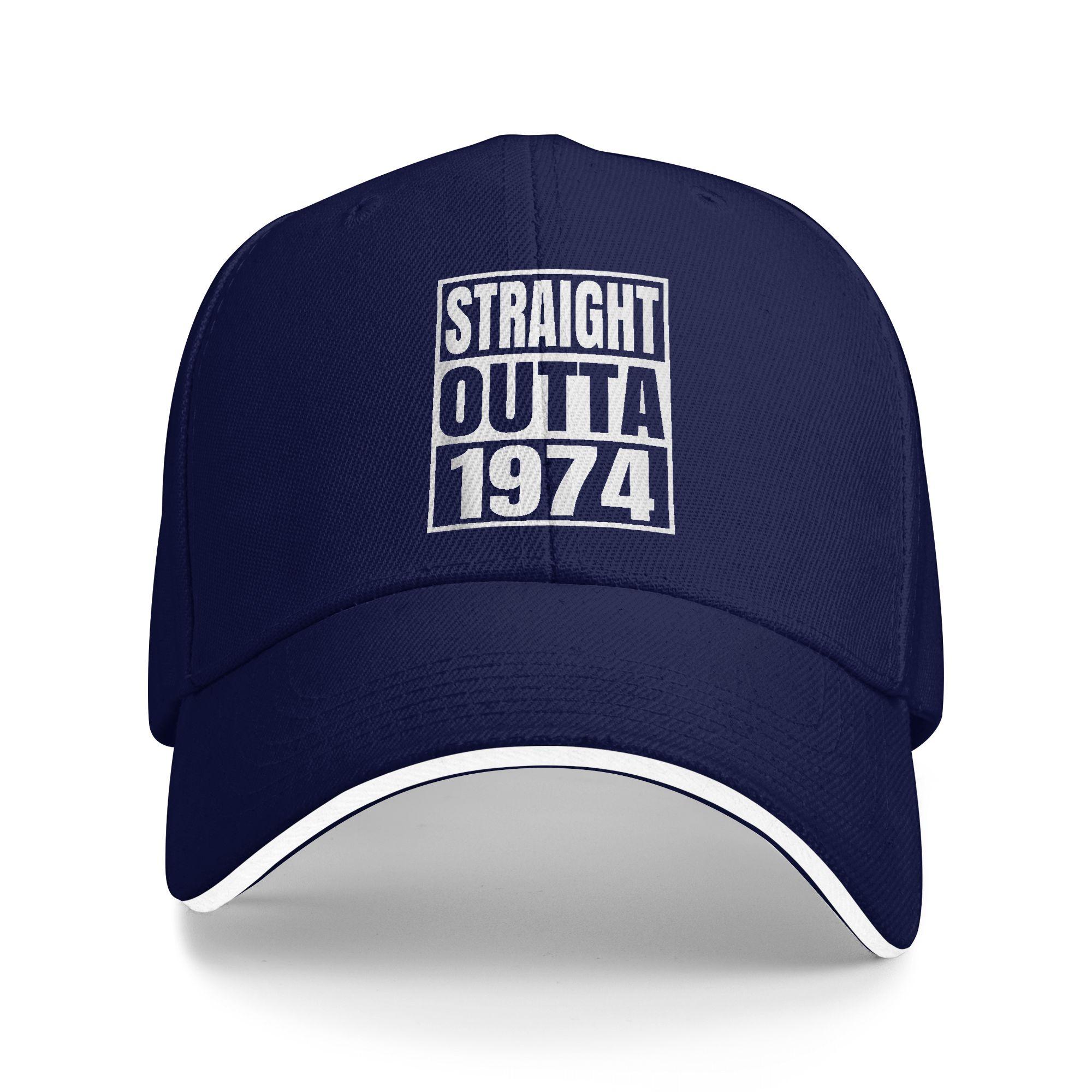 

Vintage 1974 Funny 1974 Birthday Casual Baseball Cap Summer Trucker Hat Outdoor Sports Hip Hop Hats Men Classic Baseball Caps As Picture темно-синий