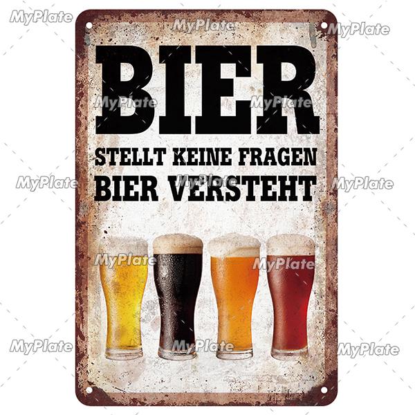 Retro Drink Bier Beer Metal Sign Vintage Plaque Tin Sign Plate Wall Decor For Bar Club Man Cave Bar Plate Drinking Poster Custom