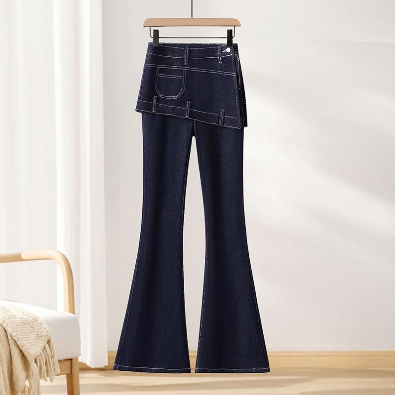 

Autumn 2025 High-Waist Flared Jeans - Slim Fit, Versatile, Stylish Design 32 (145-160 jin) джинсовий синього кольору