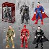 non-toxic 1/6Pcs DC Justice League Blind box toy 7cm Batman Superman Aquaman The Flash Action Figure Building block assembly Kids Gifts