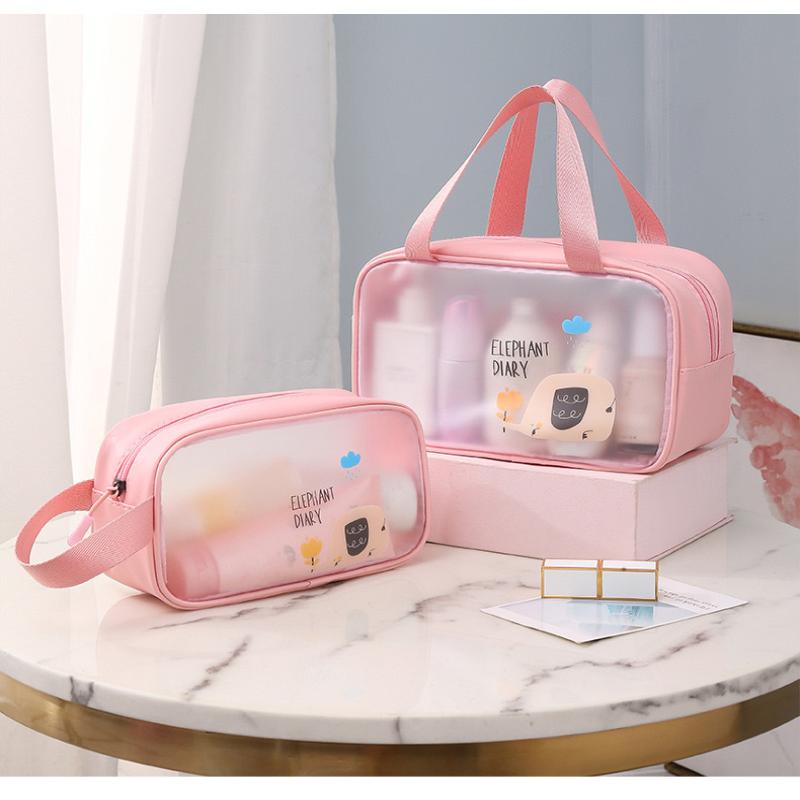 Waterproof Clear Cartoon Cosmetic Bag Storage Box Laundry Bag Travel Toiletries Storage Organizer