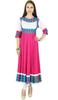 Bimba Women Pink Anarkali Kurti Long Flaired Rayon Kurta Indian Ethnic
