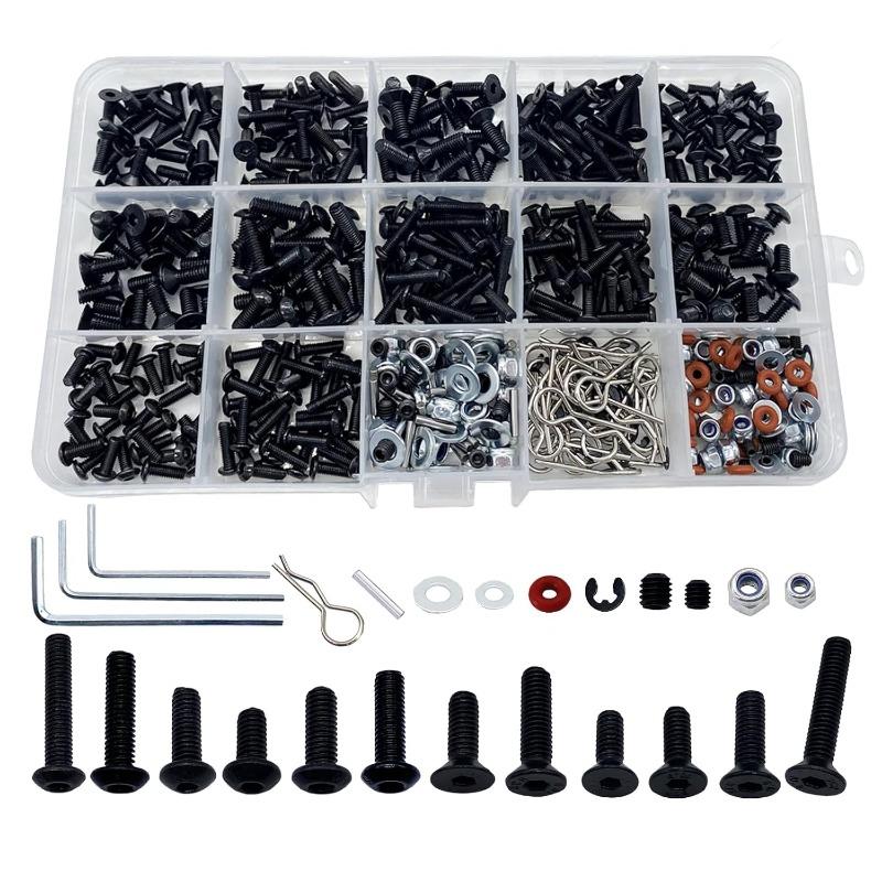 520PCS Universal Remote Control Screw Kit, Screw Combination Kit Hardware Fasteners for Remote Control Crawlers and Trucks