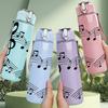 1PC Music Note Treble Clef Heart Print 750ml Color Plastic Sports Water Bottle Leakproof Flip Straw Lid Suitable for Sports Office Home Use