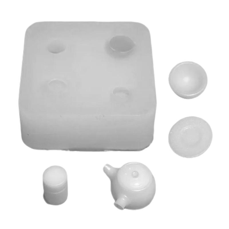 Silicone Miniature Teas Set Mold High Temperature Resistant Epoxy Mould for Home Baking Easy Demold Food Toy Mould