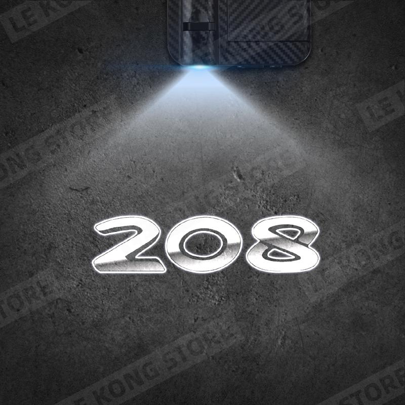 Für Peugeot GT 208 Emblem RCZ 206 205 308 306 Auto Türlicht Willkommensleuchte Kabelloser Projektor Auto Dekoration HD LED