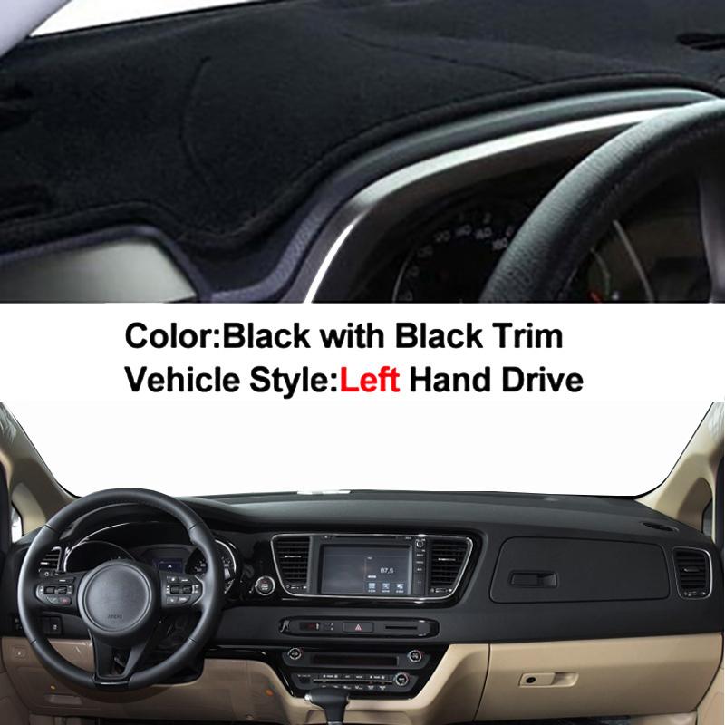 

Для Kia Carnival YP 2015 2016 2017 2018 автомобильная внутренняя крышка приборной панели коврик для приборной панели ковер левый руль Dashmat LHD Black