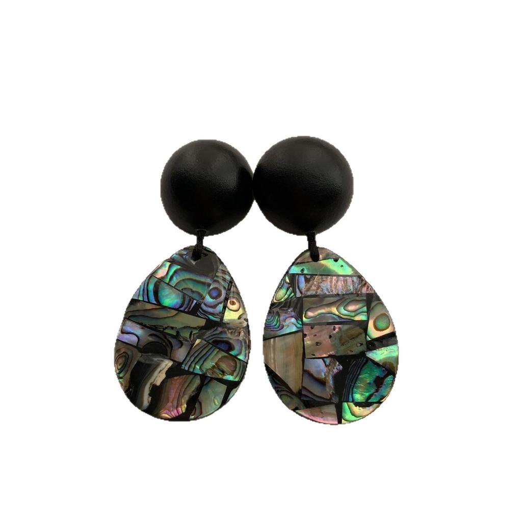 Natürliche Abalone Bucht Collage Symphonie Ohrringe Ohrringe Vintage Design Personalisierte Ohrringe