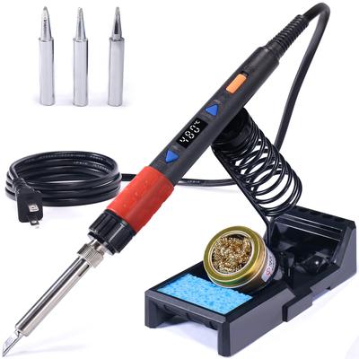 YIHUA 928D-III Soldering Iron, 110W High Power, Digital Display, Temperature Control (90°C ~ 480°C), Switch, Sleep Mode, Durable Heat-Resistant Holder